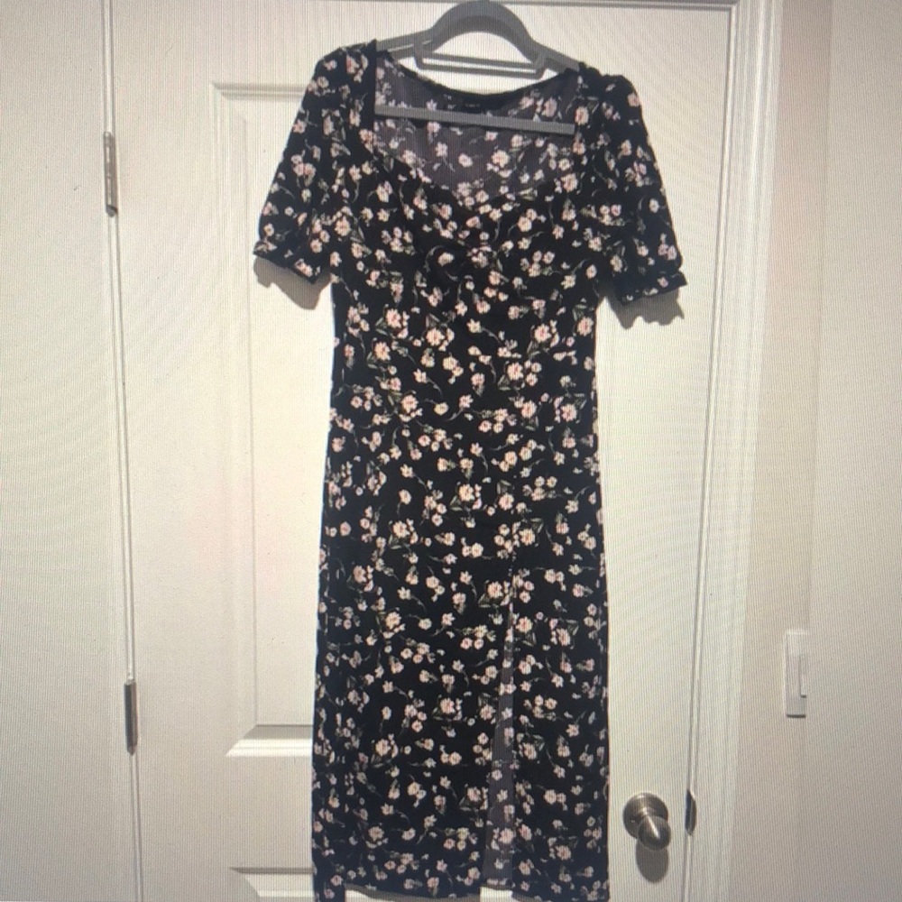 Floral Black Dress